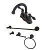 Outlet American Classic 4" Centerset Lavatory Faucet with Bathroom Accessory Package in Naples Bronze 4" Center Set