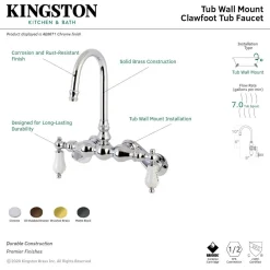 Best Aqua Vintage AE85TX-P Adjustable Center Wall Mount Tub Faucet Tub Faucets