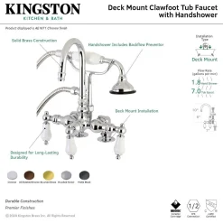 Clearance Aqua Vintage AE15TX-P Clawfoot Tub Faucet with Hand Shower Tub Faucets