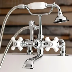 Hot Aqua Vintage AE211TX-P 7-Inch Tub Faucet with Hand Shower Tub Faucets