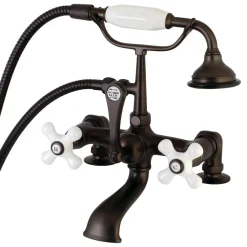 Hot Aqua Vintage AE211TX-P 7-Inch Tub Faucet with Hand Shower Tub Faucets