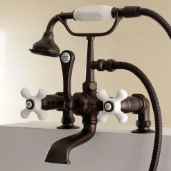 Hot Aqua Vintage AE211TX-P 7-Inch Tub Faucet with Hand Shower Tub Faucets