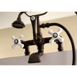 Hot Aqua Vintage AE211TX-P 7-Inch Tub Faucet with Hand Shower Tub Faucets