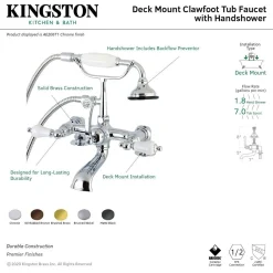 Discount Aqua Vintage AE205TX-P 7-Inch Tub Faucet with Hand Shower Tub Faucets