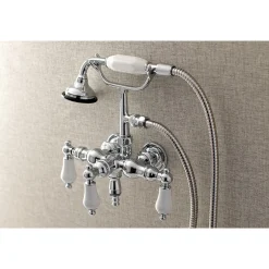 Hot Aqua Vintage AE23TX-P 3-3/8-Inch Wall Mount Tub Faucet with Hand Shower Tub Faucets