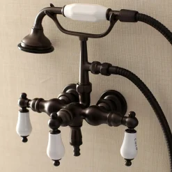 New Aqua Vintage AE21TX-P 3-3/8-Inch Wall Mount Tub Faucet with Hand Shower Tub Faucets