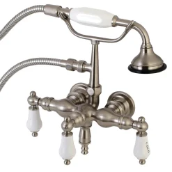New Aqua Vintage AE21TX-P 3-3/8-Inch Wall Mount Tub Faucet with Hand Shower Tub Faucets