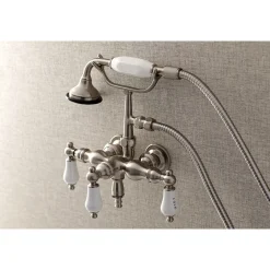 New Aqua Vintage AE21TX-P 3-3/8-Inch Wall Mount Tub Faucet with Hand Shower Tub Faucets
