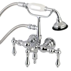 New Aqua Vintage AE19TX-P 3-3/8-Inch Wall Mount Tub Faucet with Hand Shower Tub Faucets