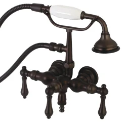 New Aqua Vintage AE19TX-P 3-3/8-Inch Wall Mount Tub Faucet with Hand Shower Tub Faucets