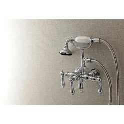New Aqua Vintage AE19TX-P 3-3/8-Inch Wall Mount Tub Faucet with Hand Shower Tub Faucets