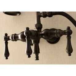 New Aqua Vintage AE19TX-P 3-3/8-Inch Wall Mount Tub Faucet with Hand Shower Tub Faucets