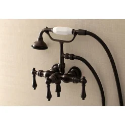 New Aqua Vintage AE19TX-P 3-3/8-Inch Wall Mount Tub Faucet with Hand Shower Tub Faucets