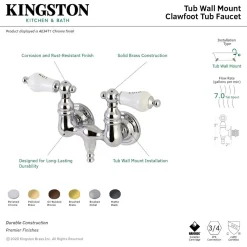 Best Aqua Vintage AE33TX-P Vintage 3-3/8-Inch Wall Mount Tub Faucet Tub Faucets