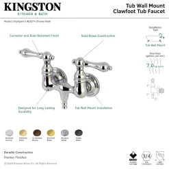 Clearance Aqua Vintage AE31TX-P Vintage 3-3/8-Inch Wall Mount Tub Faucet Tub Faucets