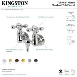 Clearance Aqua Vintage AE37TX-P Vintage 3-3/8-Inch Wall Mount Tub Faucet Tub Faucets