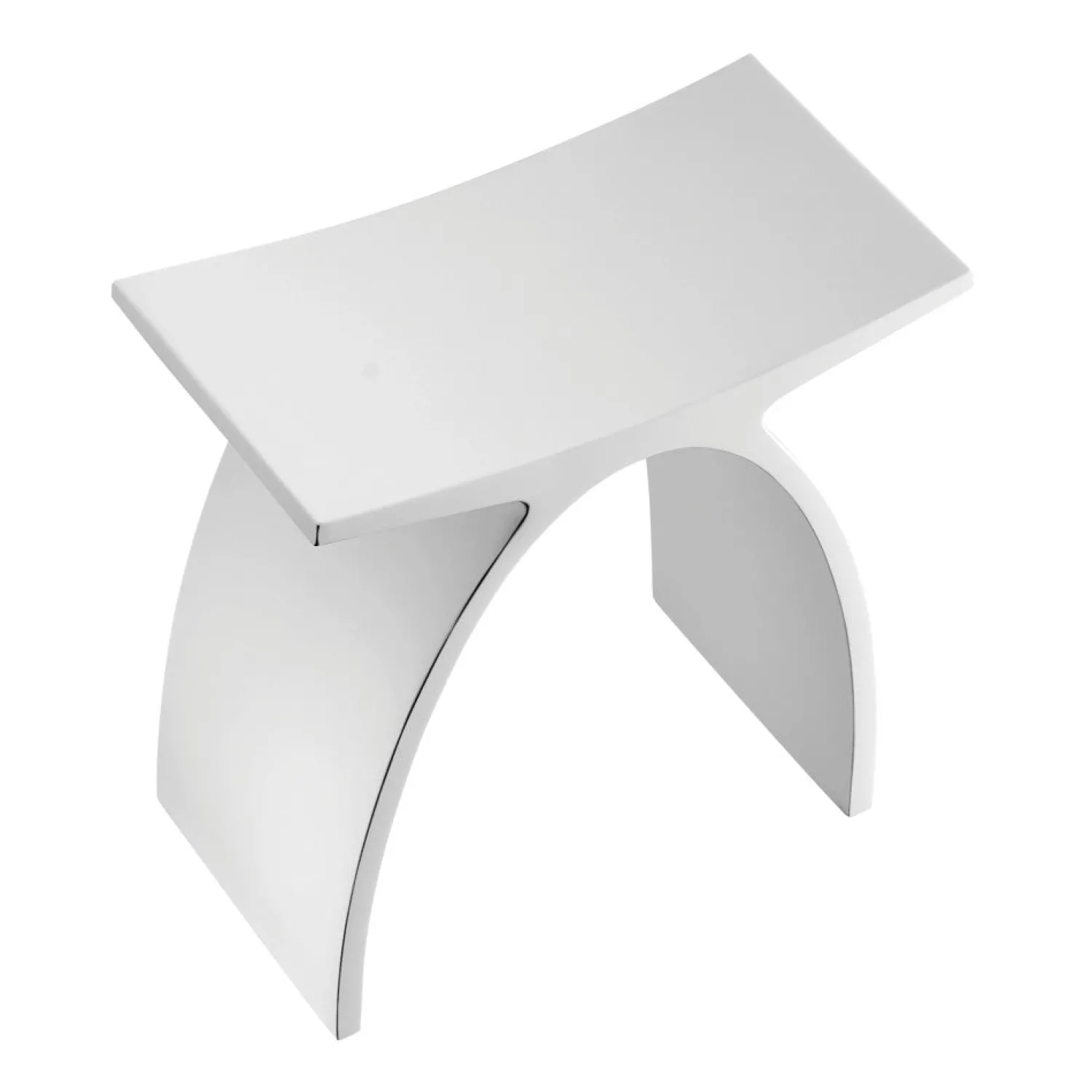 Hot Arched Bathroom Stool in Composite Matte White Shower Seats