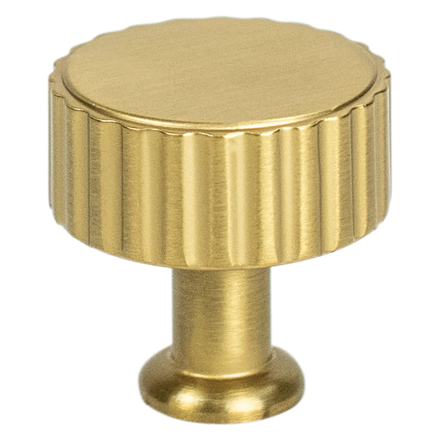 Outlet Cannelee Knob in Modern Brushed Gold Brass & Gold|Knobs