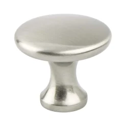 Hot Contemporary Advantage Five Knob in Brushed Nickel - Round Knobs|Brushed Nickel Hardware