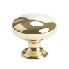 New Plymouth Knob in Polished Brass - Round Brass & Gold|Knobs