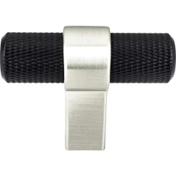 Discount Radial Reign Knob in Matte Black and Brushed Nickel Brushed Nickel Hardware|Black & Dark Hardware