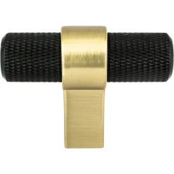 Radial Reign Knob in Matte Black and Modern Brushed Gold Brass & Gold|Black & Dark Hardware