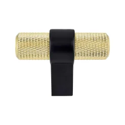 Radial Reign Knob in Modern Brushed Gold and Matte Black Brass & Gold|Black & Dark Hardware