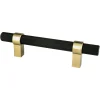 Discount Radial Reign Pull in Matte Black and Modern Brushed Gold Cabinet Pulls|Brass & Gold