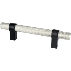 Radial Reign Pull in Brushed Nickel and Matte Black Cabinet Pulls|Brushed Nickel Hardware