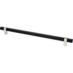 Hot Rivet Rebel Appliance Pull in Matte Black and Brushed Nickel Brushed Nickel Hardware|Mixed Finish Hardware