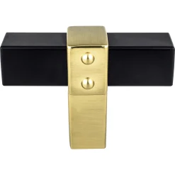 Best Rivet Rebel Knob in Matte Black and Modern Brushed Gold Brass & Gold|Black & Dark Hardware