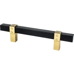 Outlet Rivet Rebel Pull in Matte Black and Modern Brushed Gold Cabinet Pulls|Brass & Gold