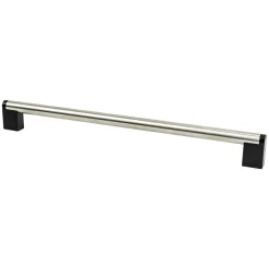 Clearance Studio Remix Appliance Pull in Brushed Nickel and Matte Black Brushed Nickel Hardware|Mixed Finish Hardware
