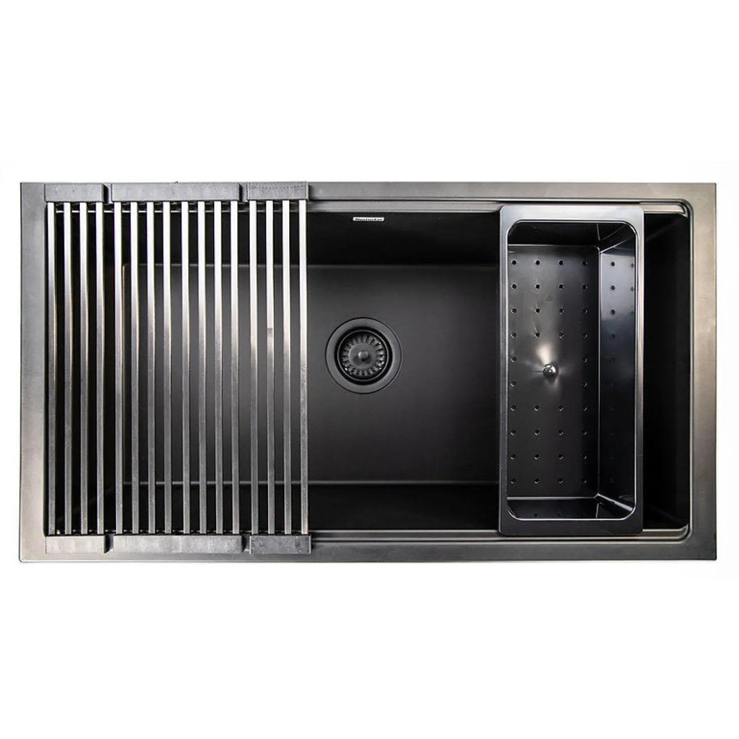 Hot 34" Black Composite Single Bowl Kitchen Workstation Sink Workstation Sinks|Single Bowl Sinks