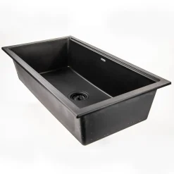Hot 34" Black Composite Single Bowl Kitchen Workstation Sink Workstation Sinks|Single Bowl Sinks