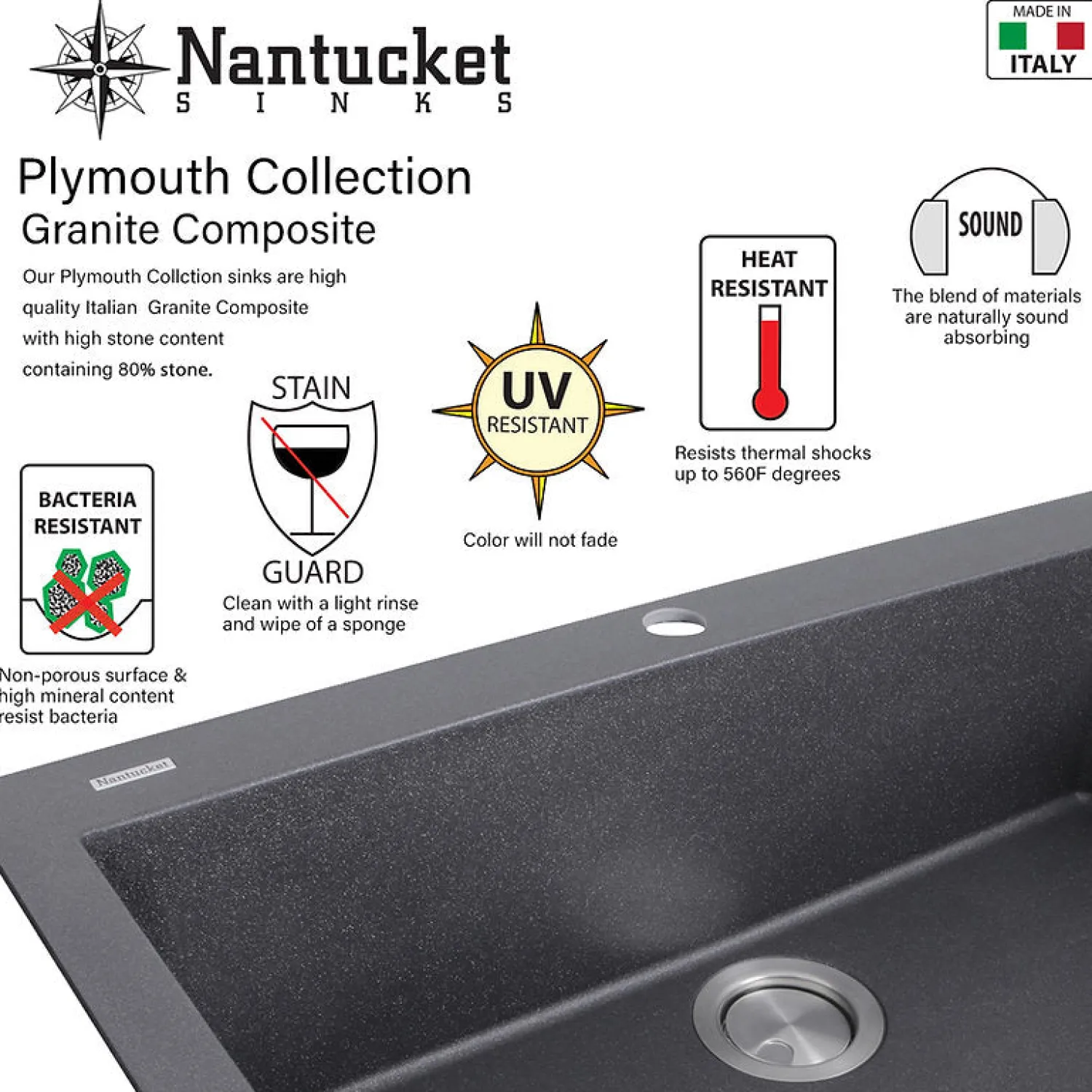 Hot 34" Black Composite Single Bowl Kitchen Workstation Sink Workstation Sinks|Single Bowl Sinks