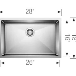 Best Cuvee Small Radius 28" Single Bowl Stainless Kitchen Sink Stainless Steel Sinks|Single Bowl Sinks