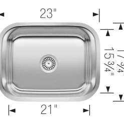 12" Deep | 23" Wide Stainless Laundry Sink Stainless Steel Sinks|Laundry & Utility Sinks