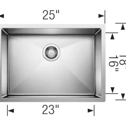Best Precision 25" Small Radius Single Bowl Kitchen Sink Stainless Steel Sinks|Single Bowl Sinks