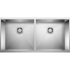 New Precision 37" Zero Radius Equal Double Bowl Kitchen Sink Stainless Steel Sinks|Double Bowl Sinks