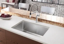 New Quatrus Small Radius 28" Single Bowl Stainless Kitchen Sink Stainless Steel Sinks|Single Bowl Sinks