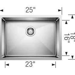 Clearance Quatrus 25" Undermount Small Radius Single Bowl Kitchen Sink Stainless Steel Sinks|Single Bowl Sinks