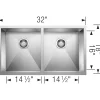 Outlet 32" Quatrus Zero Radius Equal Double Bowl Kitchen Sink Stainless Steel Sinks|Double Bowl Sinks