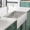 Clearance 33" Small Radius Stainless Steel Low Divide 60/40 Farmhouse Sink Stainless Steel Sinks|Double Bowl Sinks
