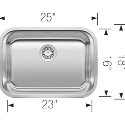 New Stellar 25" Single Bowl Undermount Kitchen Sink Stainless Steel Sinks|Single Bowl Sinks