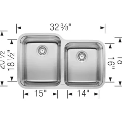 New Stellar Undermount 60/40 Double Bowl Kitchen Sink Stainless Steel Sinks|Undermount Sinks