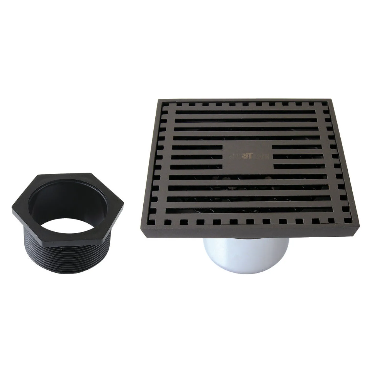 4" Brass Square Grid Shower Drain with Flange and Hair Trap Shower Drains