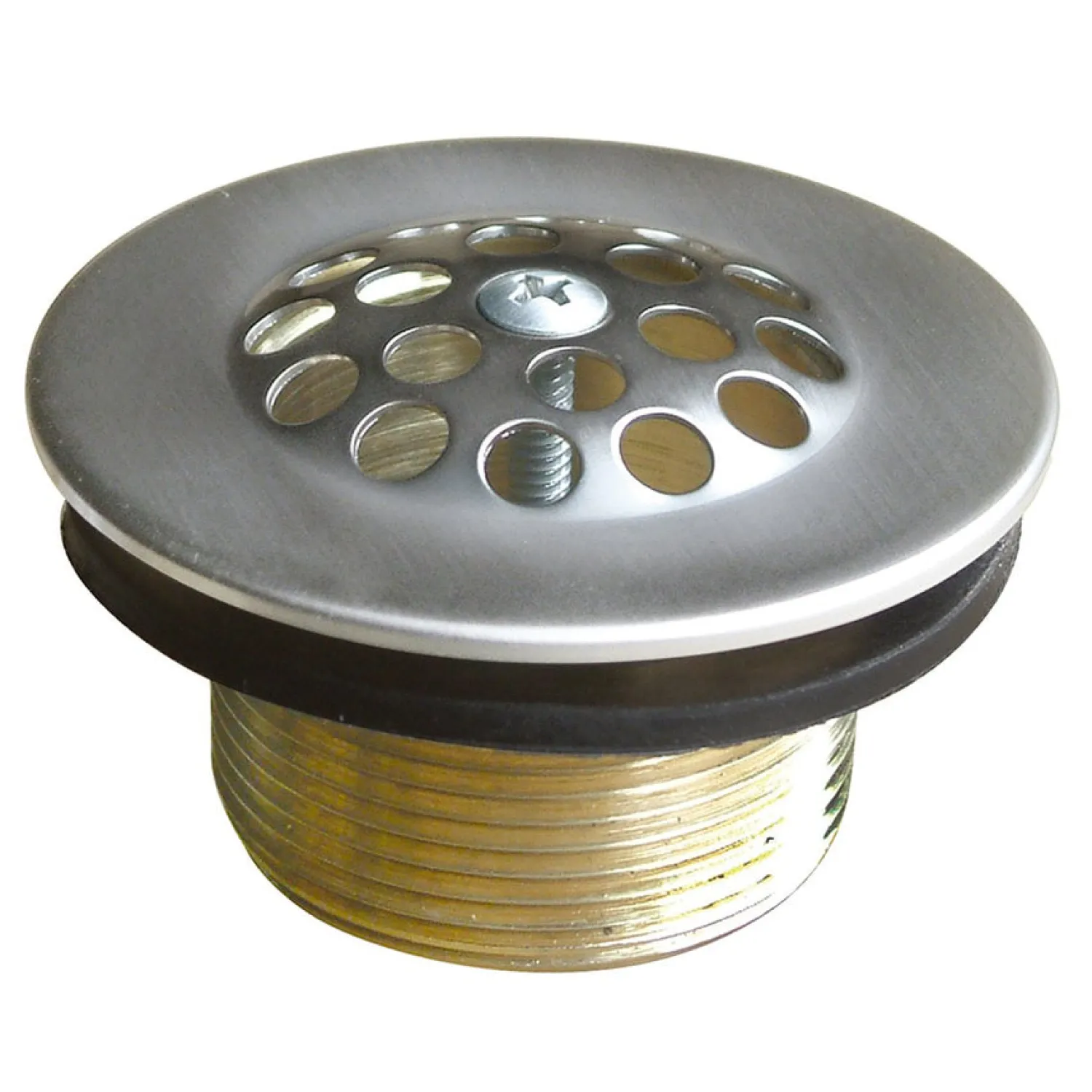 Clearance Brass Tub Drain in Brushed Nickel Tub Drains