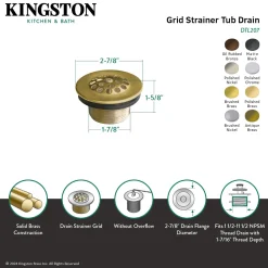 Clearance Brass Tub Drain in Brushed Nickel Tub Drains