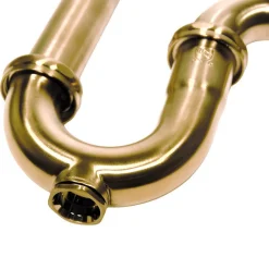 Clearance Brushed Satin Brass P-Trap for Bathroom and Utility Drains Laundry & Utility Sinks